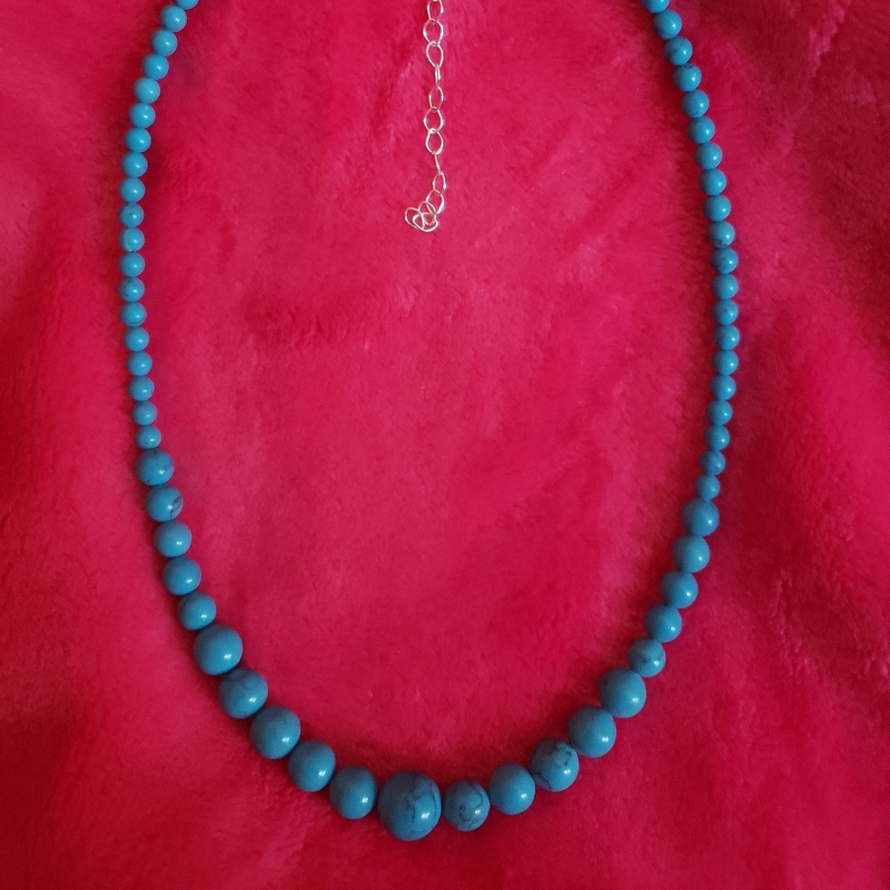 Cute blue turquoise beaded necklace